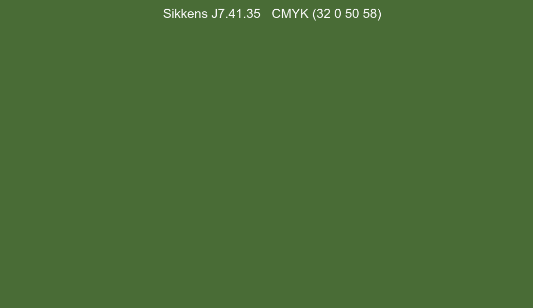 Color Sikkens J7.41.35 to CMYK (32 0 50 58) converter Color Sikkens J7.41.35 to CMYK (32 0 50 58) converter