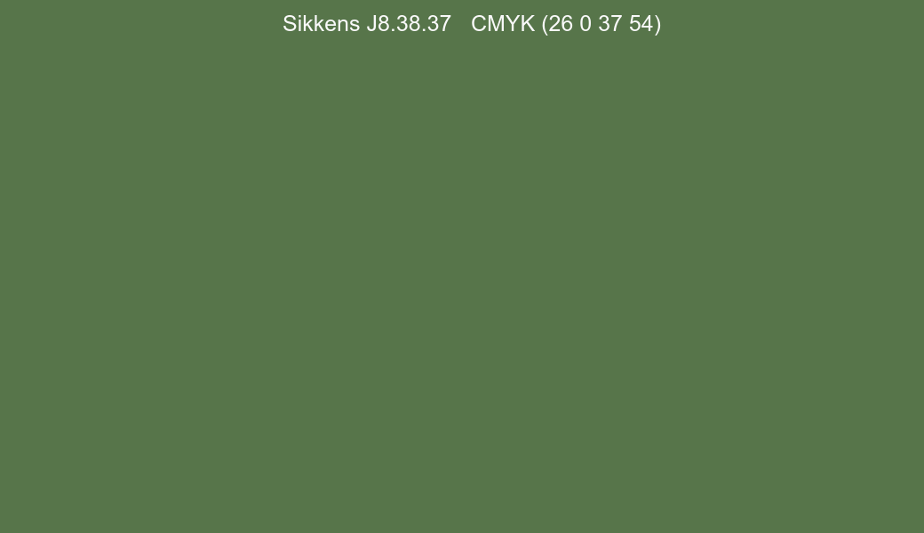 Color Sikkens J8.38.37 to CMYK (26 0 37 54) converter Color Sikkens J8.38.37 to CMYK (26 0 37 54) converter