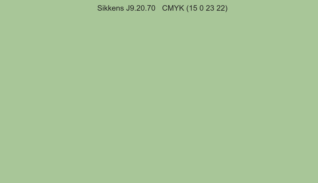Color Sikkens J9.20.70 to CMYK (15 0 23 22) converter Color Sikkens J9.20.70 to CMYK (15 0 23 22) converter