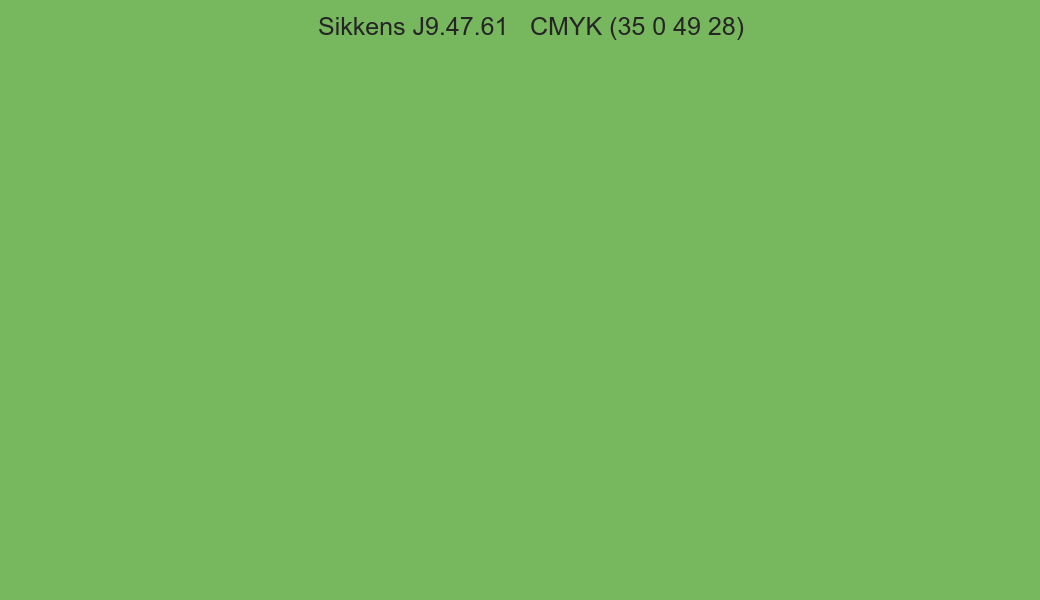 Color Sikkens J9.47.61 to CMYK (35 0 49 28) converter Color Sikkens J9.47.61 to CMYK (35 0 49 28) converter