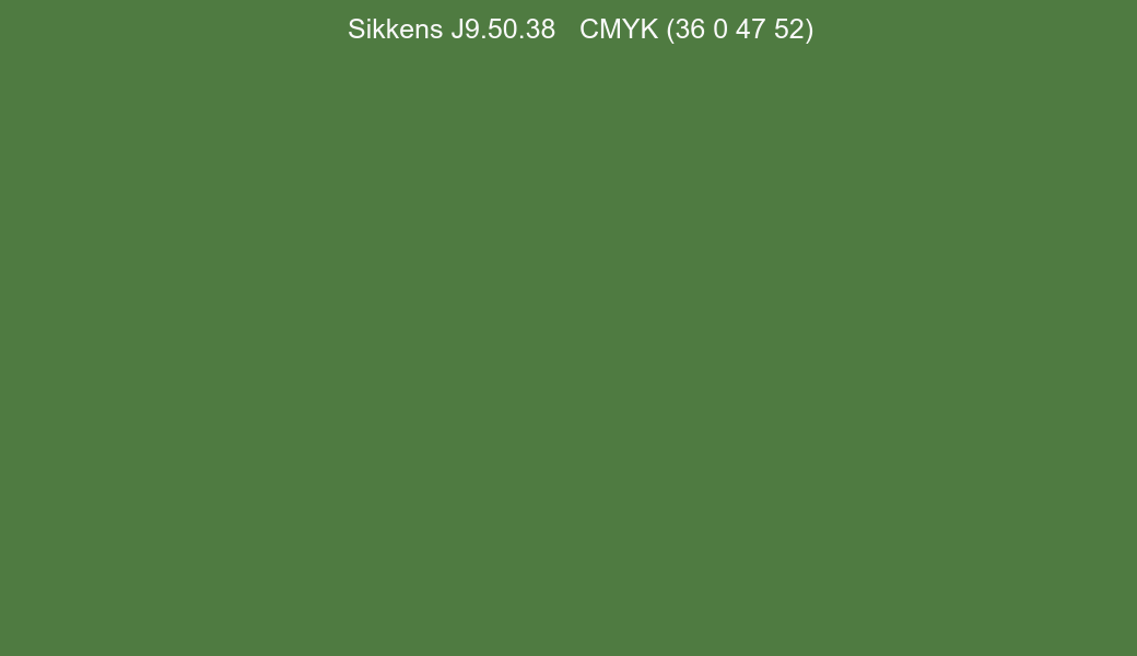 Color Sikkens J9.50.38 to CMYK (36 0 47 52) converter Color Sikkens J9.50.38 to CMYK (36 0 47 52) converter