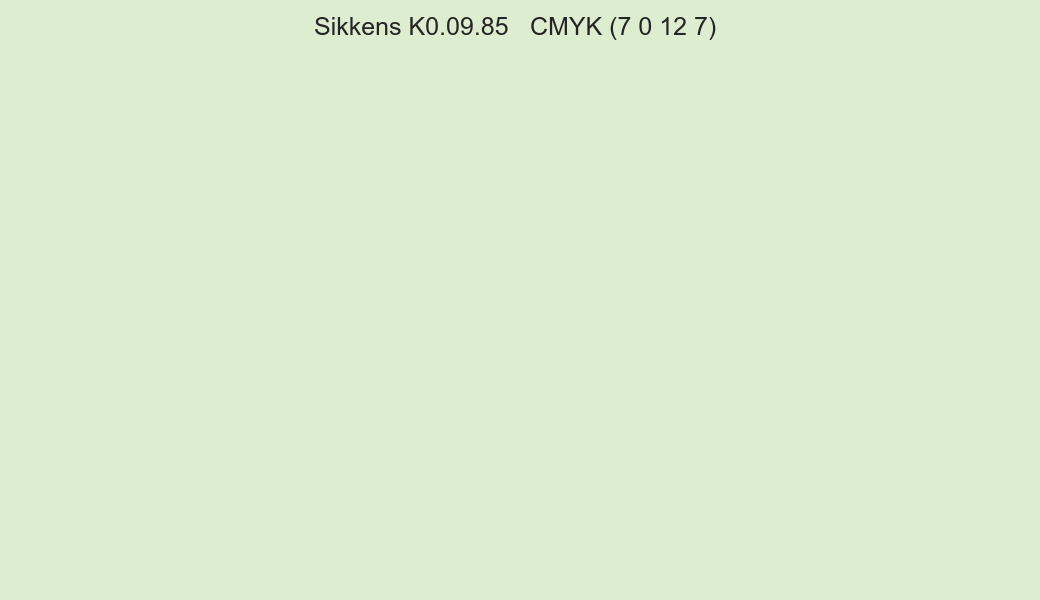 Color Sikkens K0.09.85 to CMYK (7 0 12 7) converter Color Sikkens K0.09.85 to CMYK (7 0 12 7) converter