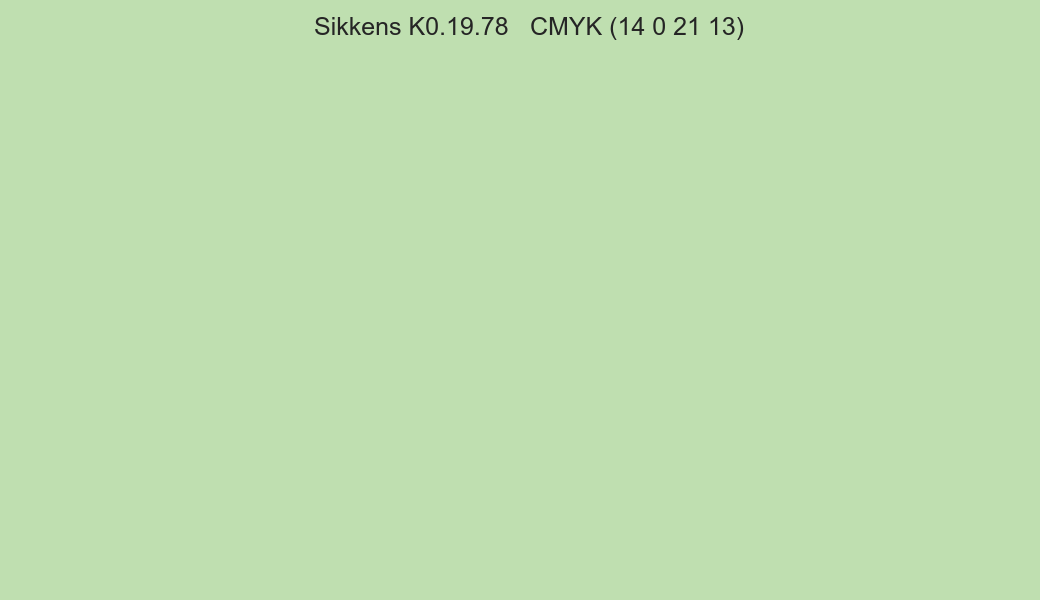 Color Sikkens K0.19.78 to CMYK (14 0 21 13) converter Color Sikkens K0.19.78 to CMYK (14 0 21 13) converter