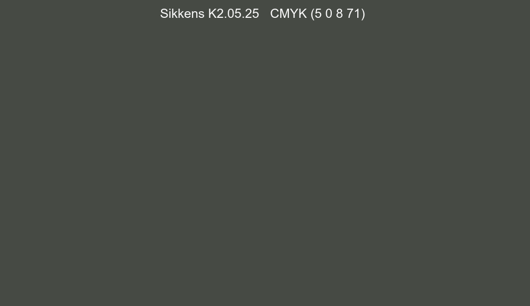 Color Sikkens K2.05.25 to CMYK (5 0 8 71) converter Color Sikkens K2.05.25 to CMYK (5 0 8 71) converter
