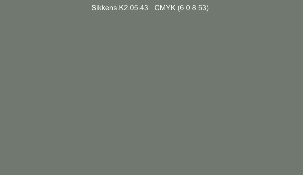 Color Sikkens K2.05.43 to CMYK (6 0 8 53) converter Color Sikkens K2.05.43 to CMYK (6 0 8 53) converter