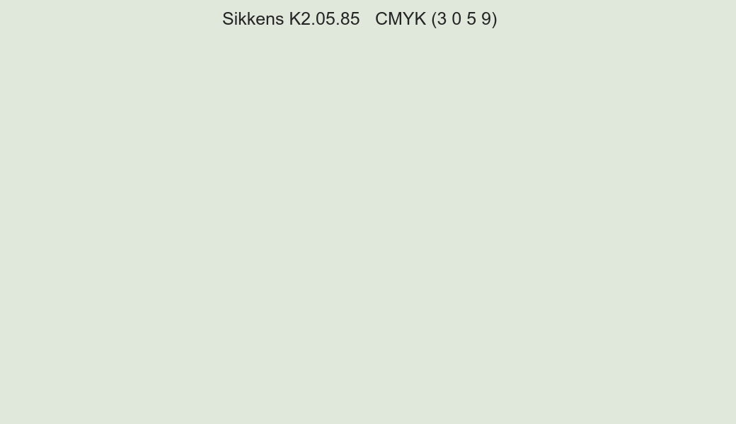 Color Sikkens K2.05.85 to CMYK (3 0 5 9) converter Color Sikkens K2.05.85 to CMYK (3 0 5 9) converter