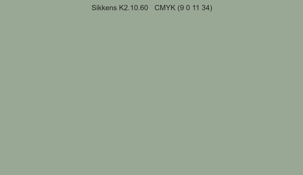 Color Sikkens K2.10.60 to CMYK (9 0 11 34) converter Color Sikkens K2.10.60 to CMYK (9 0 11 34) converter