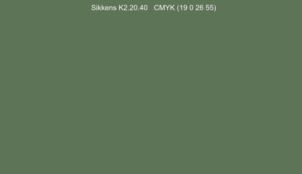 Color Sikkens K2.20.40 to CMYK (19 0 26 55) converter Color Sikkens K2.20.40 to CMYK (19 0 26 55) converter