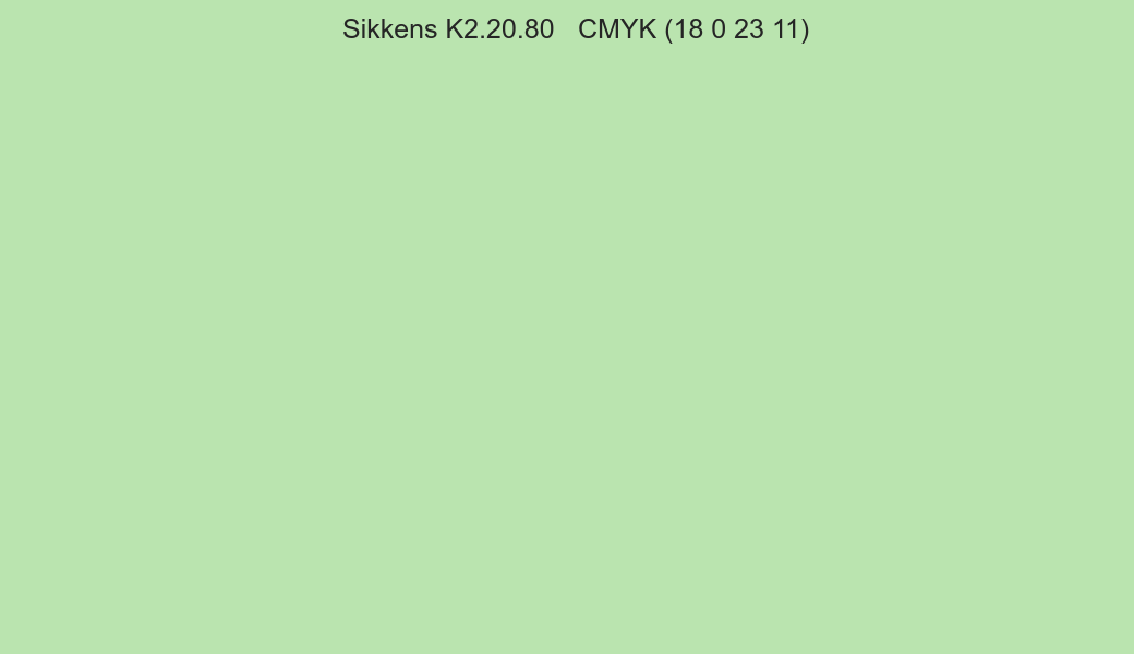Color Sikkens K2.20.80 to CMYK (18 0 23 11) converter Color Sikkens K2.20.80 to CMYK (18 0 23 11) converter