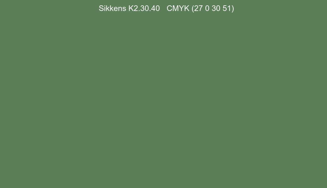 Color Sikkens K2.30.40 to CMYK (27 0 30 51) converter Color Sikkens K2.30.40 to CMYK (27 0 30 51) converter