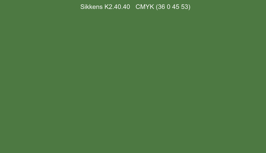 Color Sikkens K2.40.40 to CMYK (36 0 45 53) converter Color Sikkens K2.40.40 to CMYK (36 0 45 53) converter