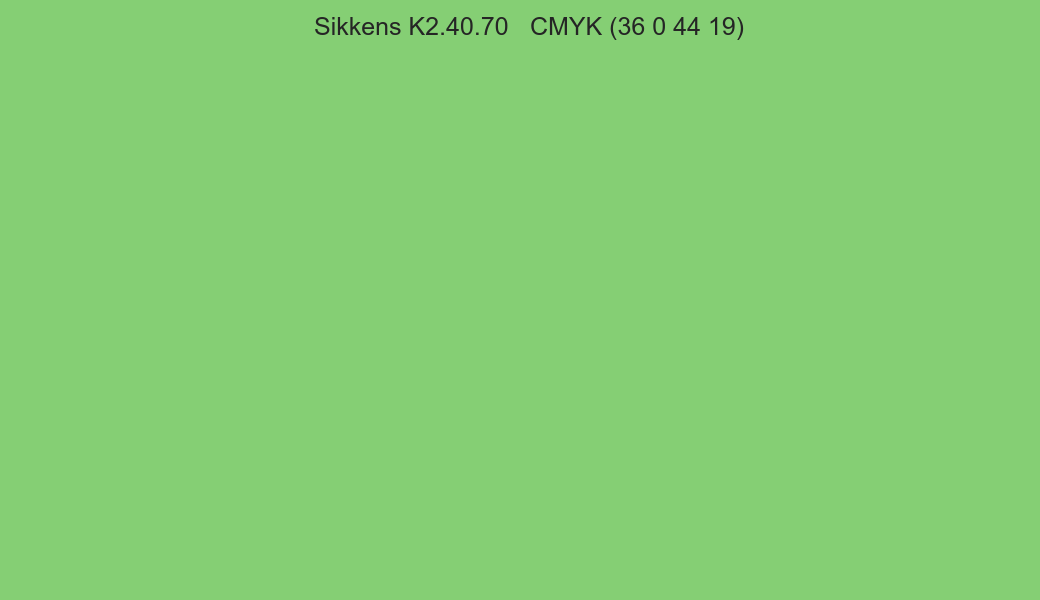 Color Sikkens K2.40.70 to CMYK (36 0 44 19) converter Color Sikkens K2.40.70 to CMYK (36 0 44 19) converter