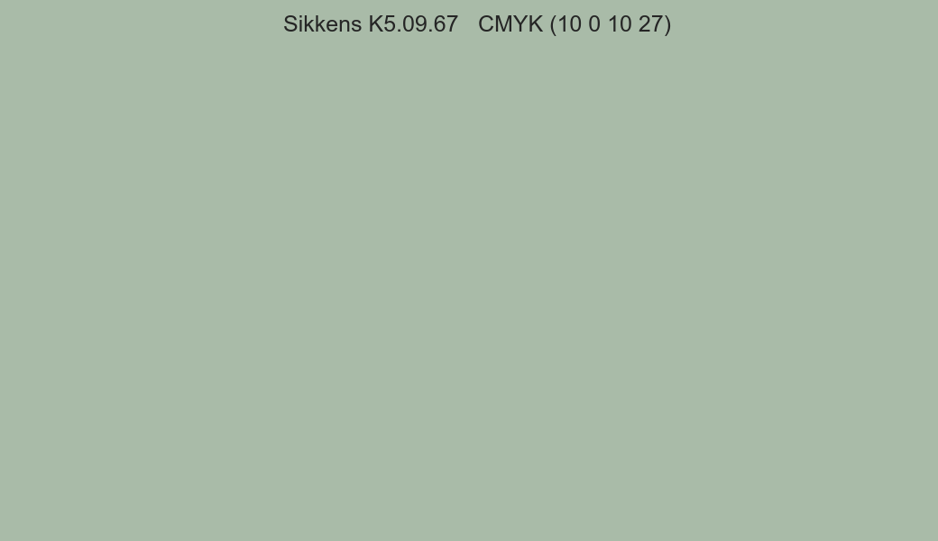 Color Sikkens K5.09.67 to CMYK (10 0 10 27) converter Color Sikkens K5.09.67 to CMYK (10 0 10 27) converter