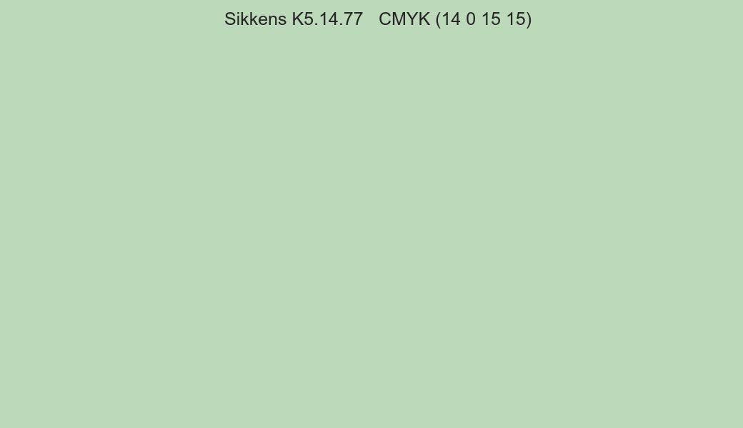 Color Sikkens K5.14.77 to CMYK (14 0 15 15) converter Color Sikkens K5.14.77 to CMYK (14 0 15 15) converter