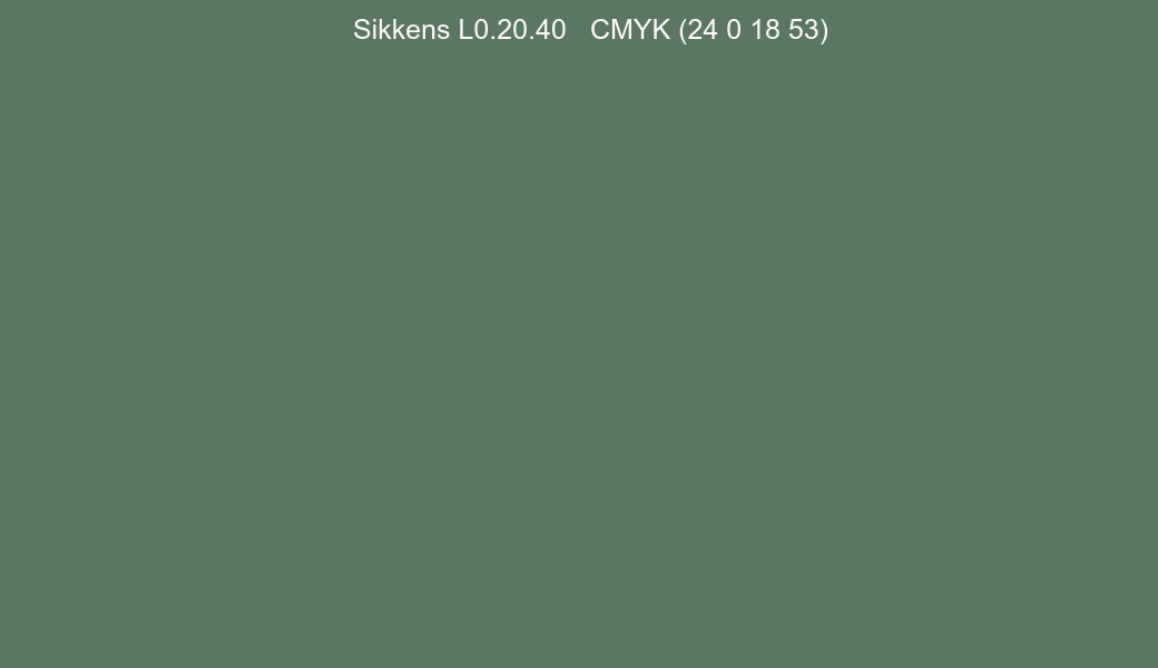 Color Sikkens L0.20.40 to CMYK (24 0 18 53) converter Color Sikkens L0.20.40 to CMYK (24 0 18 53) converter