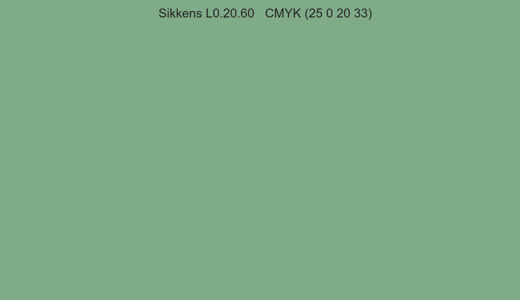 Color Sikkens L0.20.60 to CMYK (25 0 20 33) converter Color Sikkens L0.20.60 to CMYK (25 0 20 33) converter