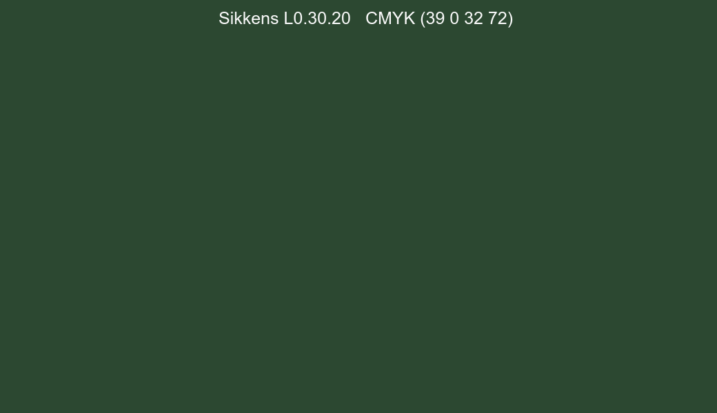 Color Sikkens L0.30.20 to CMYK (39 0 32 72) converter Color Sikkens L0.30.20 to CMYK (39 0 32 72) converter