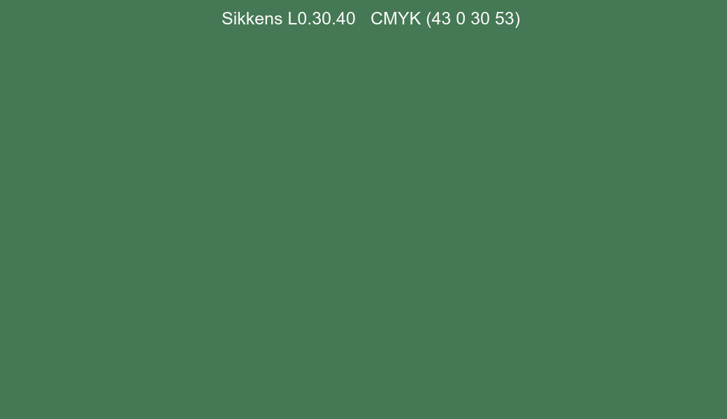 Color Sikkens L0.30.40 to CMYK (43 0 30 53) converter Color Sikkens L0.30.40 to CMYK (43 0 30 53) converter
