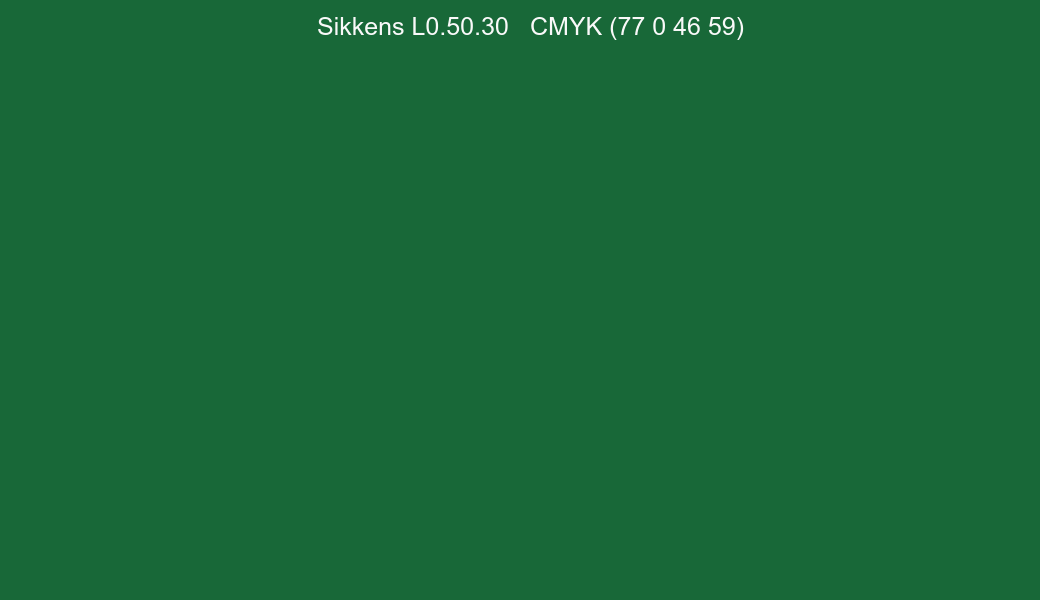 Color Sikkens L0.50.30 to CMYK (77 0 46 59) converter Color Sikkens L0.50.30 to CMYK (77 0 46 59) converter