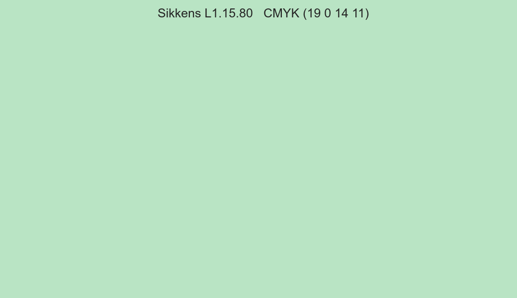 Color Sikkens L1.15.80 to CMYK (19 0 14 11) converter Color Sikkens L1.15.80 to CMYK (19 0 14 11) converter