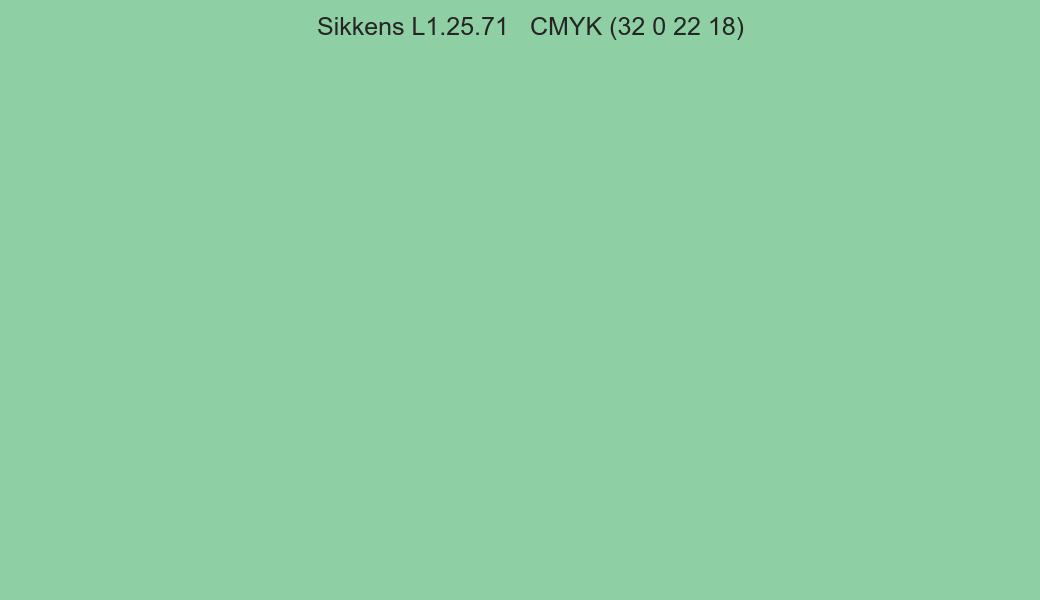 Color Sikkens L1.25.71 to CMYK (32 0 22 18) converter Color Sikkens L1.25.71 to CMYK (32 0 22 18) converter