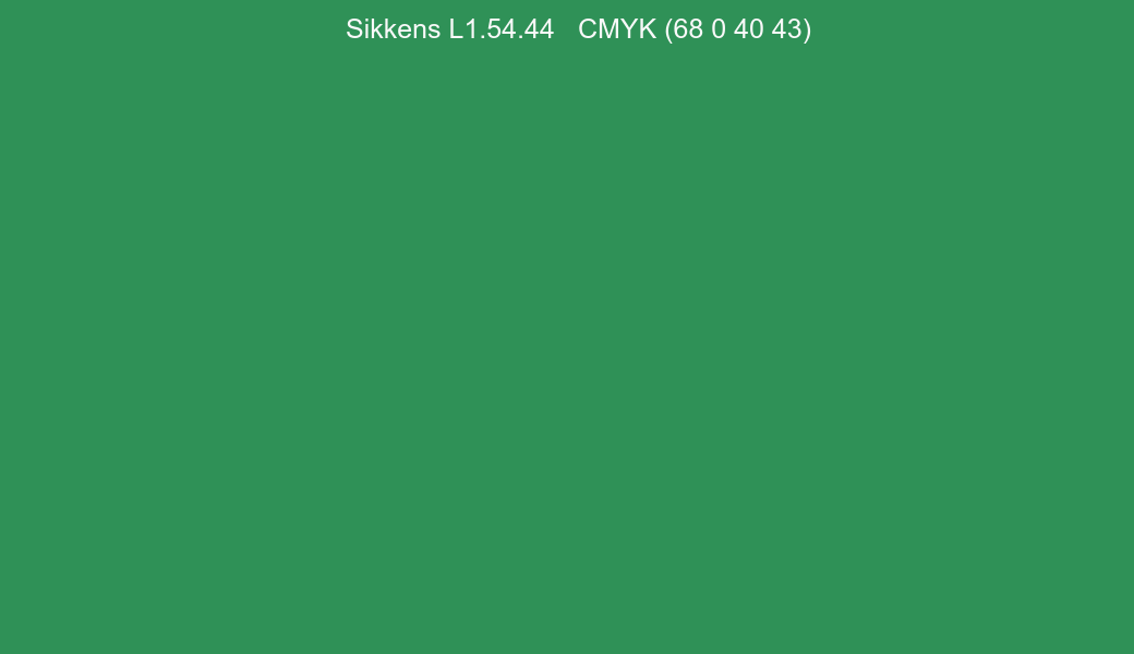 Color Sikkens L1.54.44 to CMYK (68 0 40 43) converter Color Sikkens L1.54.44 to CMYK (68 0 40 43) converter