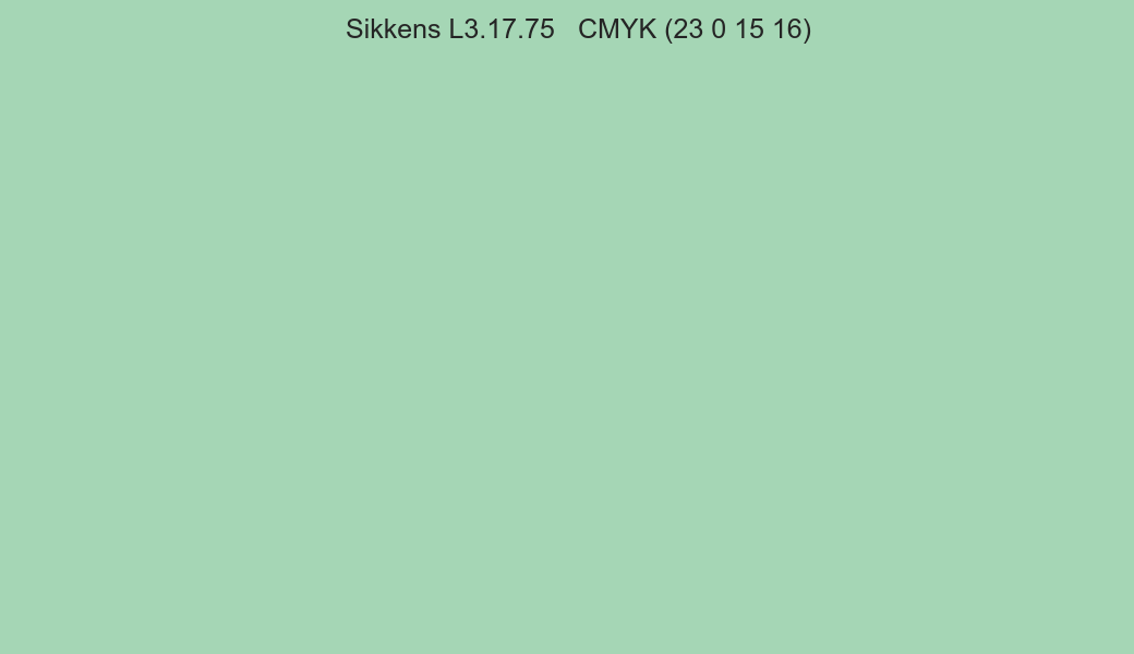 Color Sikkens L3.17.75 to CMYK (23 0 15 16) converter Color Sikkens L3.17.75 to CMYK (23 0 15 16) converter