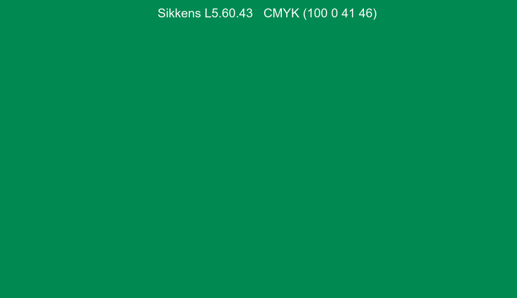 Color Sikkens L5.60.43 to CMYK (100 0 41 46) converter Color Sikkens L5.60.43 to CMYK (100 0 41 46) converter