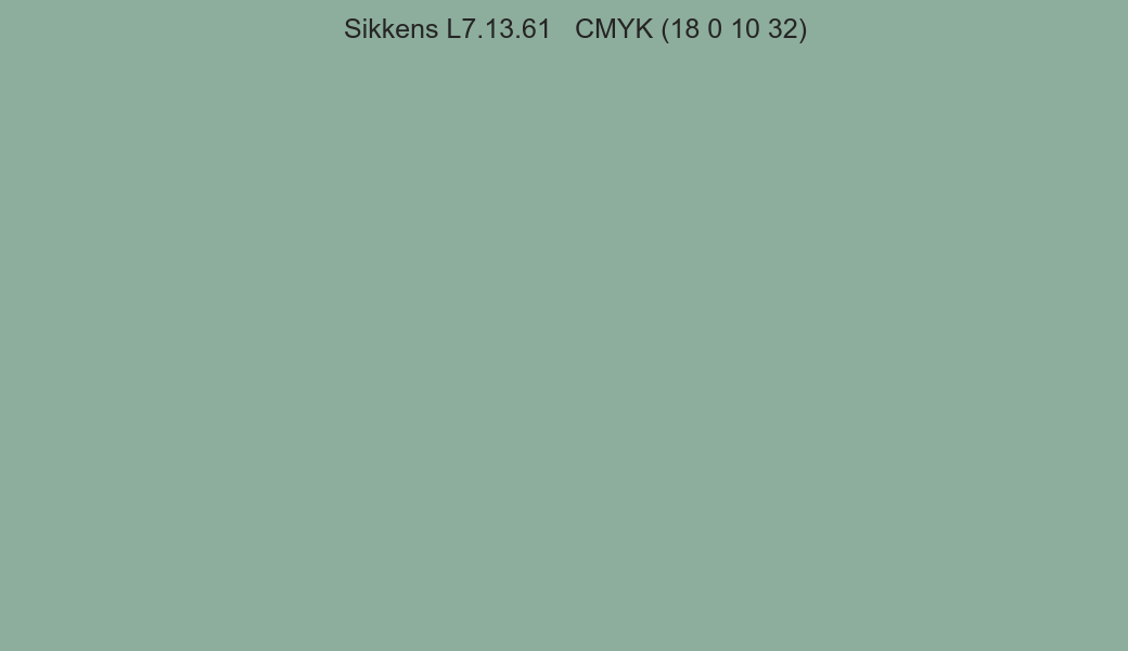 Color Sikkens L7.13.61 to CMYK (18 0 10 32) converter Color Sikkens L7.13.61 to CMYK (18 0 10 32) converter
