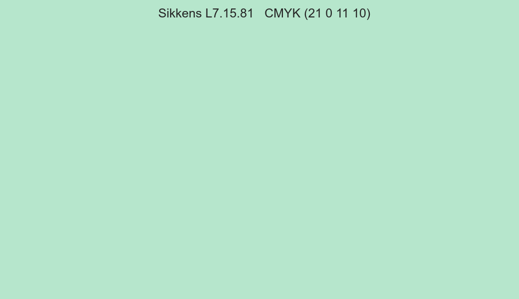 Color Sikkens L7.15.81 to CMYK (21 0 11 10) converter Color Sikkens L7.15.81 to CMYK (21 0 11 10) converter