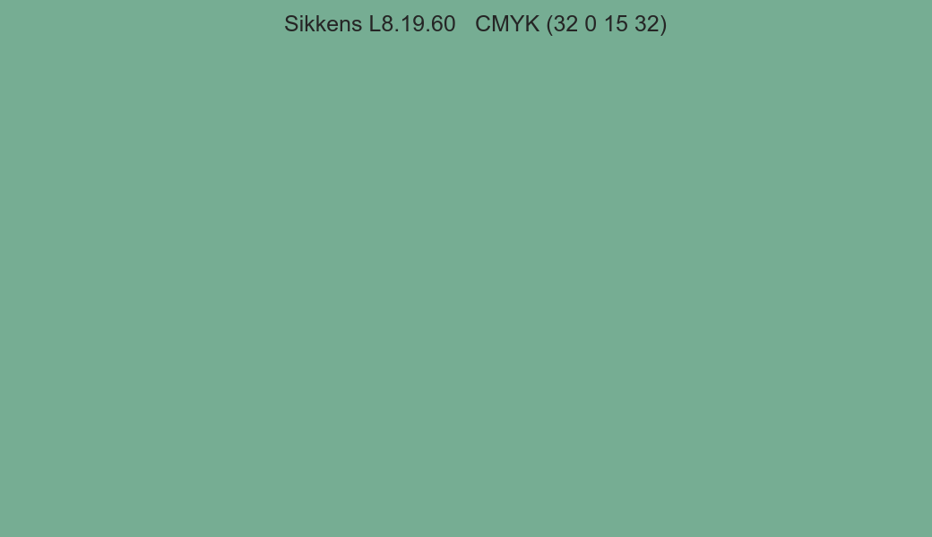 Color Sikkens L8.19.60 to CMYK (32 0 15 32) converter Color Sikkens L8.19.60 to CMYK (32 0 15 32) converter