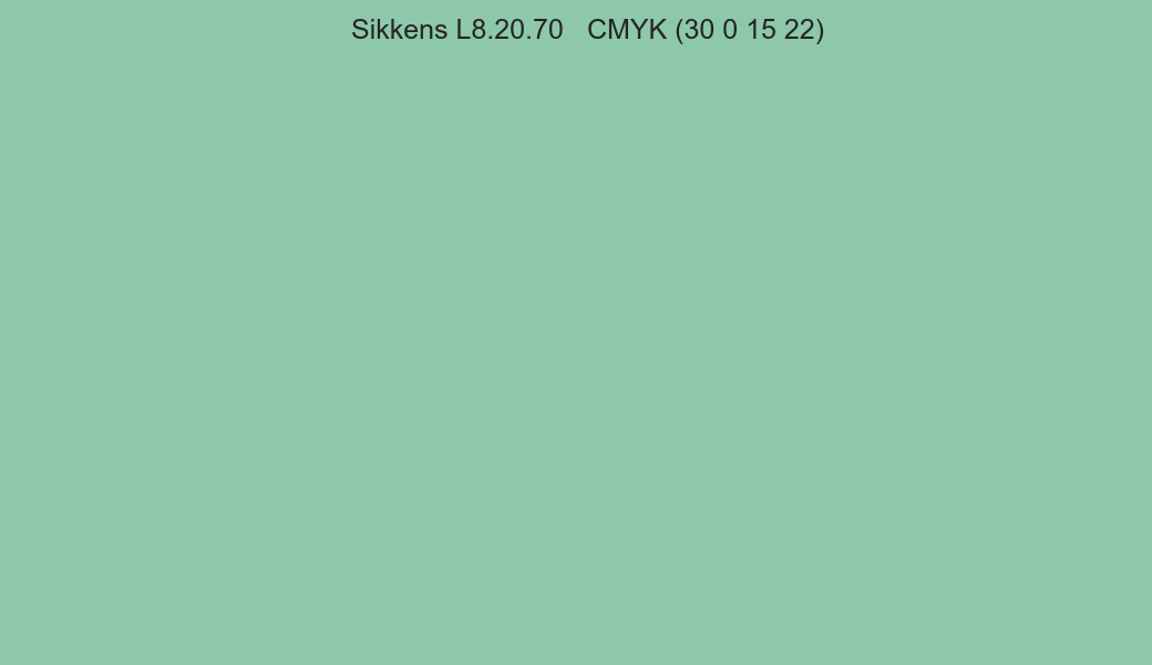 Color Sikkens L8.20.70 to CMYK (30 0 15 22) converter Color Sikkens L8.20.70 to CMYK (30 0 15 22) converter