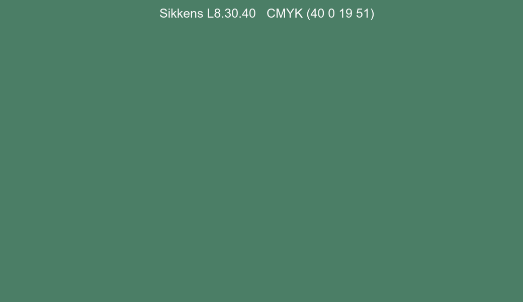 Color Sikkens L8.30.40 to CMYK (40 0 19 51) converter Color Sikkens L8.30.40 to CMYK (40 0 19 51) converter