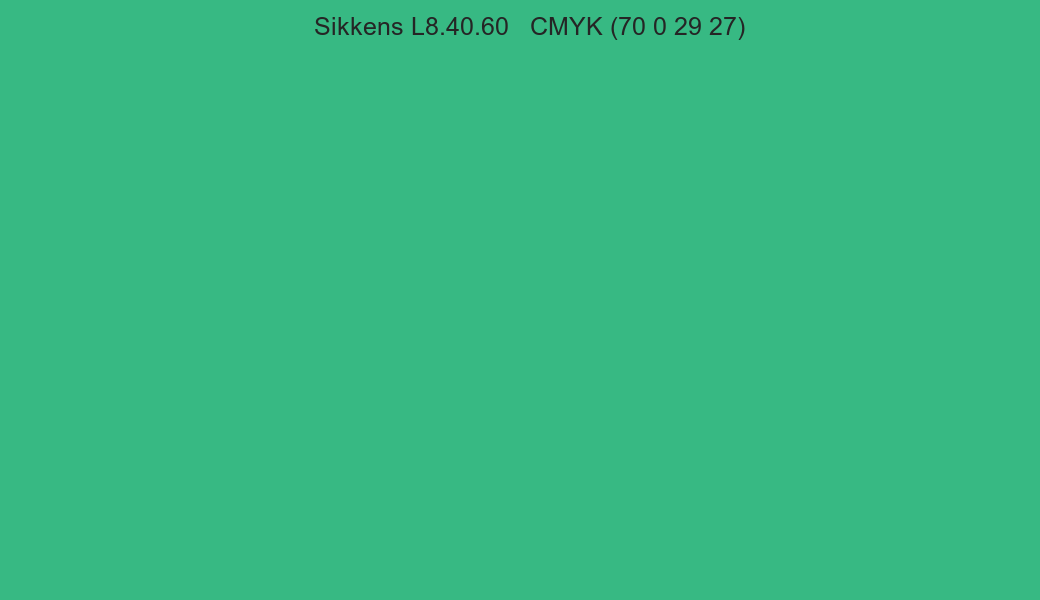 Color Sikkens L8.40.60 to CMYK (70 0 29 27) converter Color Sikkens L8.40.60 to CMYK (70 0 29 27) converter