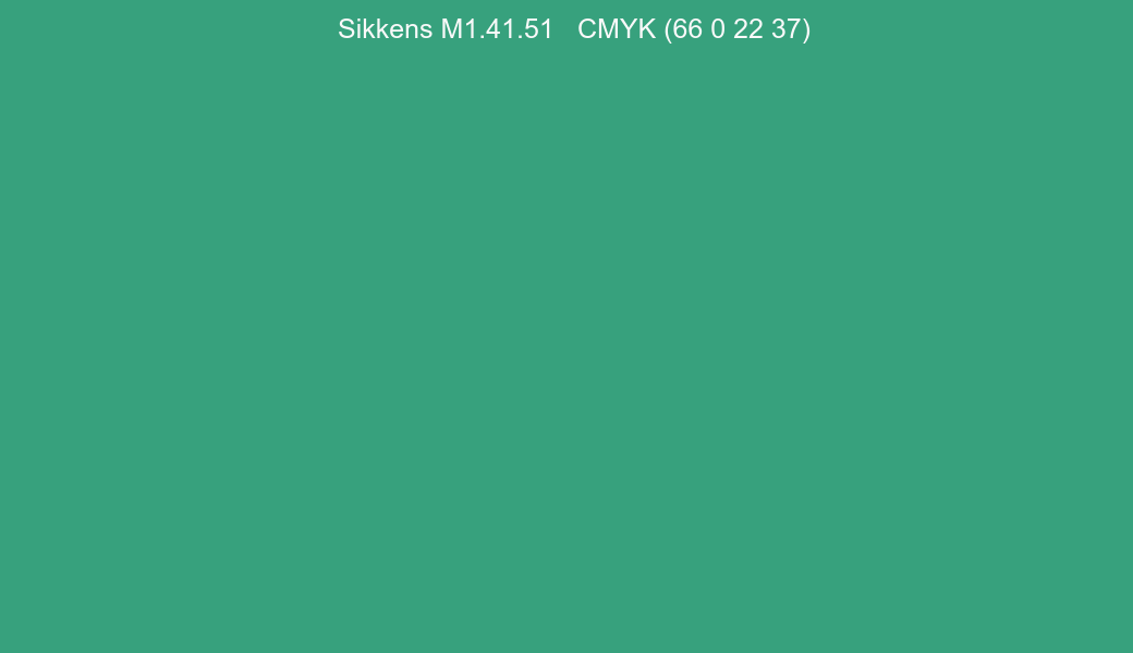 Color Sikkens M1.41.51 to CMYK (66 0 22 37) converter Color Sikkens M1.41.51 to CMYK (66 0 22 37) converter