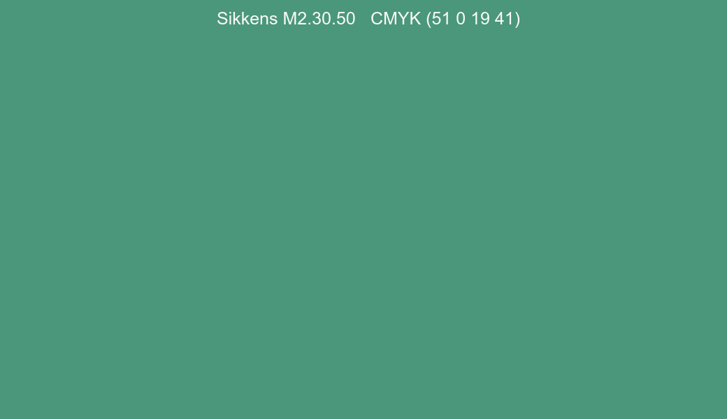 Color Sikkens M2.30.50 to CMYK (51 0 19 41) converter Color Sikkens M2.30.50 to CMYK (51 0 19 41) converter