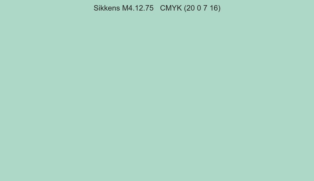 Color Sikkens M4.12.75 to CMYK (20 0 7 16) converter Color Sikkens M4.12.75 to CMYK (20 0 7 16) converter