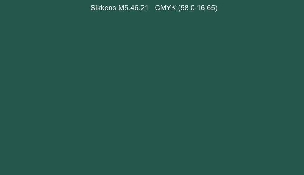Color Sikkens M5.46.21 to CMYK (58 0 16 65) converter Color Sikkens M5.46.21 to CMYK (58 0 16 65) converter