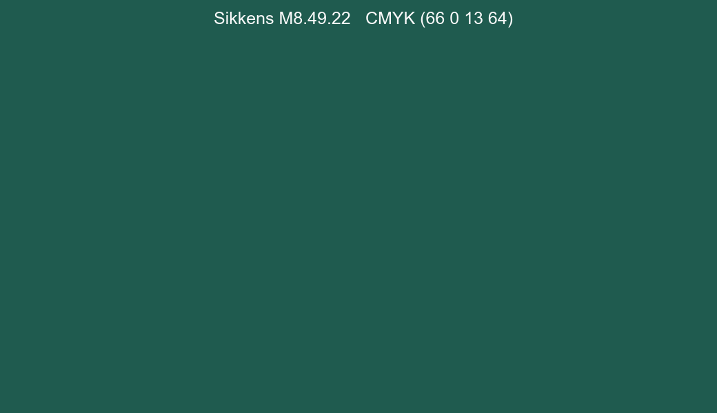 Color Sikkens M8.49.22 to CMYK (66 0 13 64) converter Color Sikkens M8.49.22 to CMYK (66 0 13 64) converter