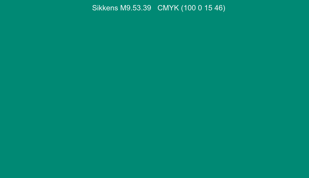 Color Sikkens M9.53.39 to CMYK (100 0 15 46) converter Color Sikkens M9.53.39 to CMYK (100 0 15 46) converter