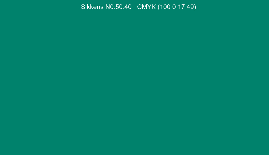 Color Sikkens N0.50.40 to CMYK (100 0 17 49) converter Color Sikkens N0.50.40 to CMYK (100 0 17 49) converter