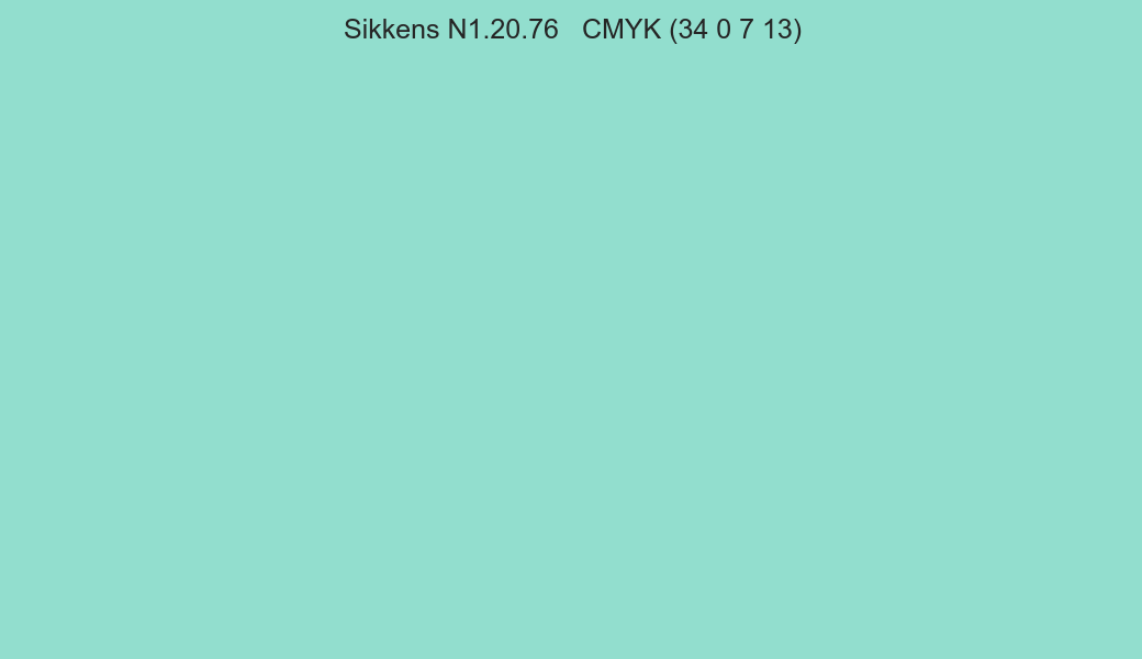 Color Sikkens N1.20.76 to CMYK (34 0 7 13) converter Color Sikkens N1.20.76 to CMYK (34 0 7 13) converter