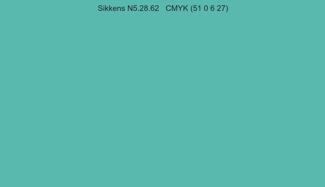 Color Sikkens N5.28.62 to CMYK (51 0 6 27) converter Color Sikkens N5.28.62 to CMYK (51 0 6 27) converter