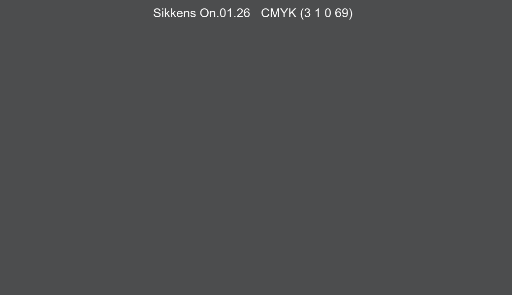 Color Sikkens On.01.26 to CMYK (3 1 0 69) converter Color Sikkens On.01.26 to CMYK (3 1 0 69) converter