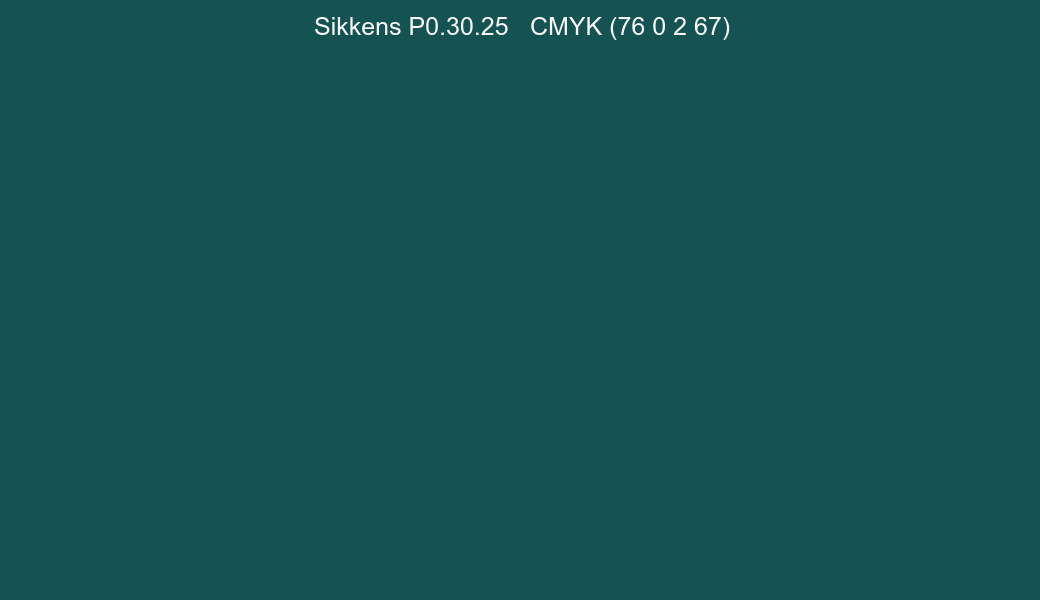 Color Sikkens P0.30.25 to CMYK (76 0 2 67) converter Color Sikkens P0.30.25 to CMYK (76 0 2 67) converter