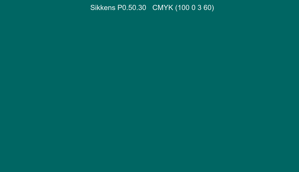 Color Sikkens P0.50.30 to CMYK (100 0 3 60) converter Color Sikkens P0.50.30 to CMYK (100 0 3 60) converter