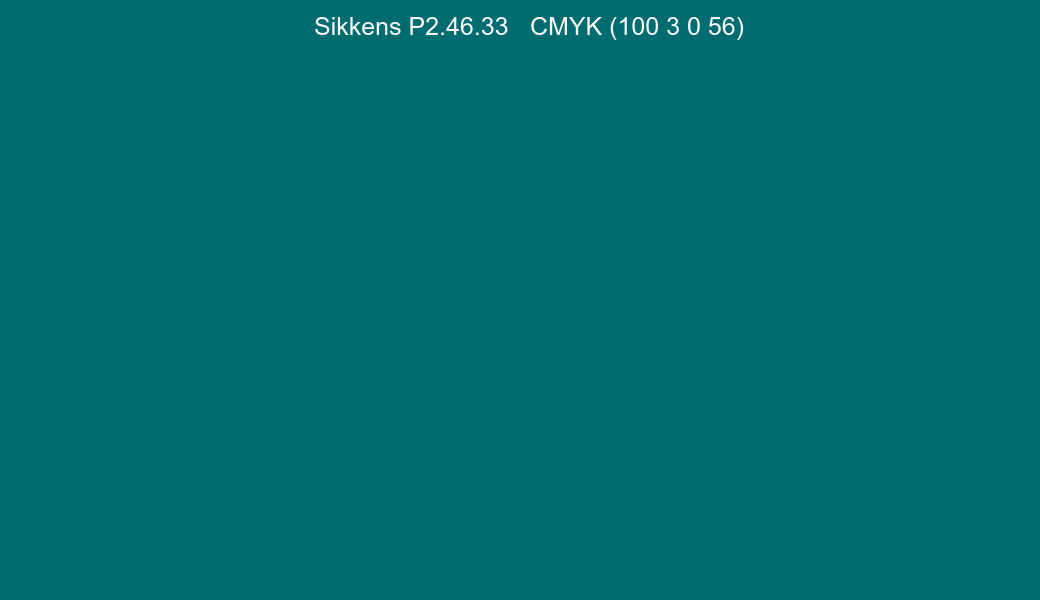 Color Sikkens P2.46.33 to CMYK (100 3 0 56) converter Color Sikkens P2.46.33 to CMYK (100 3 0 56) converter