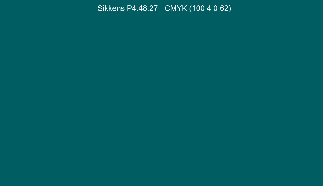 Color Sikkens P4.48.27 to CMYK (100 4 0 62) converter Color Sikkens P4.48.27 to CMYK (100 4 0 62) converter