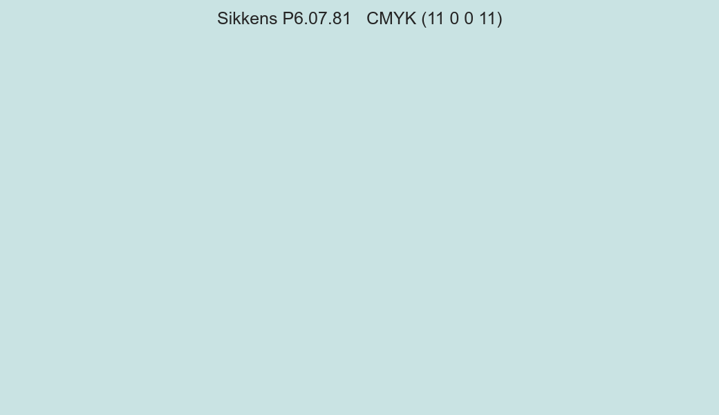 Color Sikkens P6.07.81 to CMYK (11 0 0 11) converter Color Sikkens P6.07.81 to CMYK (11 0 0 11) converter
