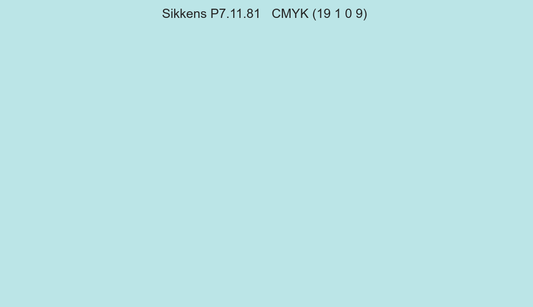 Color Sikkens P7.11.81 to CMYK (19 1 0 9) converter Color Sikkens P7.11.81 to CMYK (19 1 0 9) converter